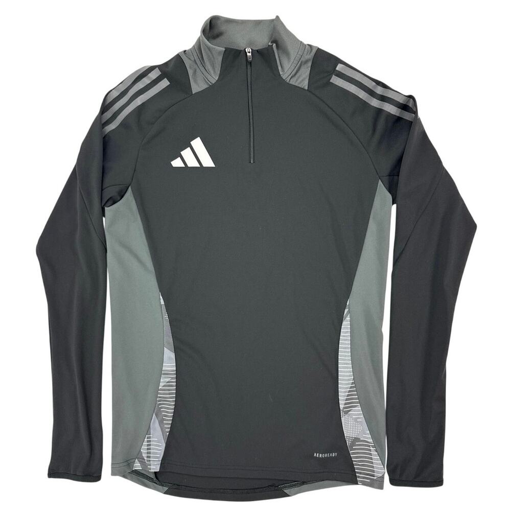 Adidas Men’s Small Gray Mock Neck Quarter Zip Thumbhole Pullover